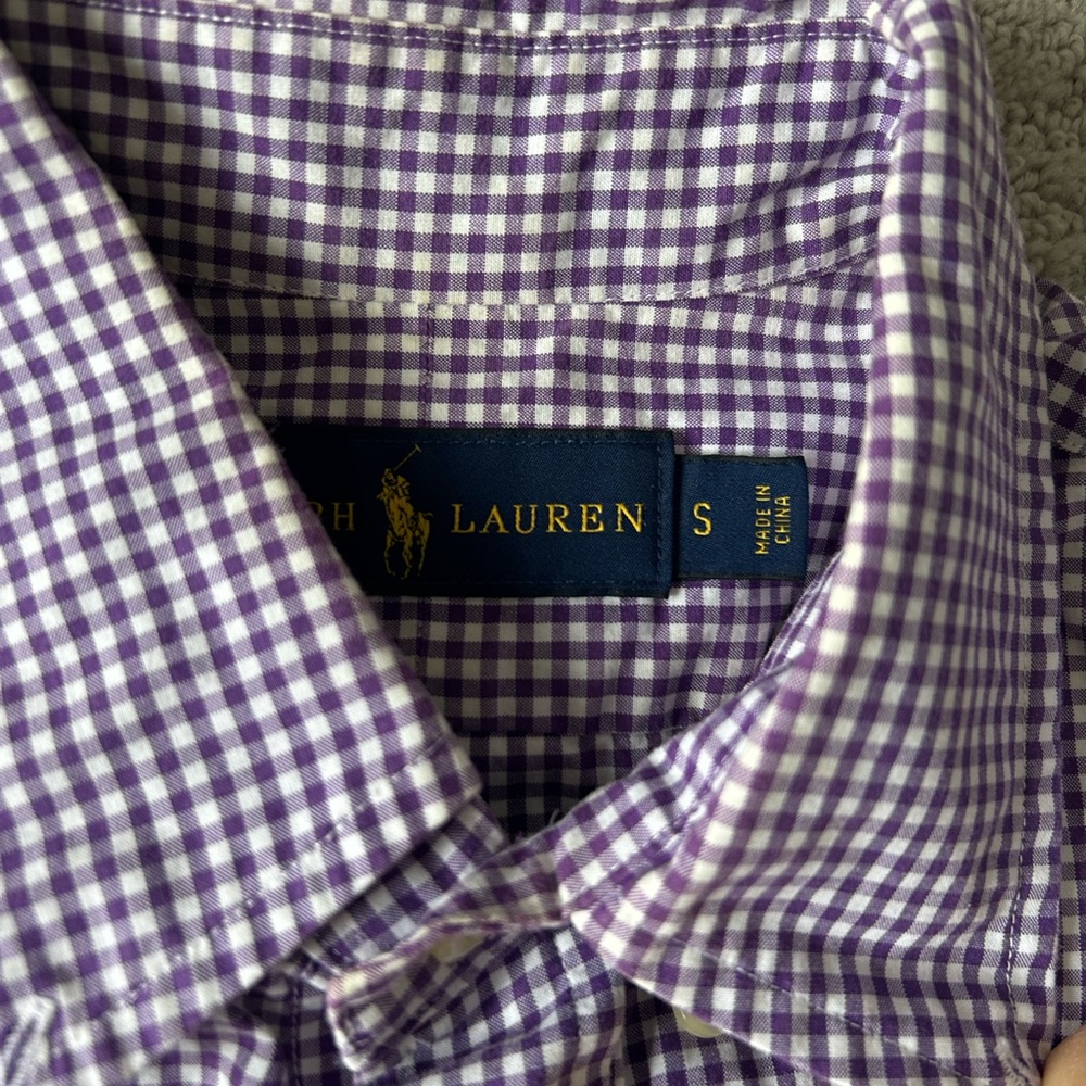 Ralph Lauren Gingham Button-Down Shirt Pair - Blue and Purple - Picture 2 of 4
